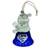 Pack of 3 MLB San Diego Padres Snowman Bell Christmas Ornaments 2.5"