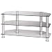 Hama LCD-/Plasma-TV-Rack, 1000 mm, drei Ablagen, Alu/Klarglas