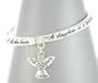 Beautiful Inspirational "Daughters Blessing" Angel Charm Bangle Bracelet ~ Silver Tone on a Message Gift Card and FREE Bookmarker!