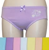 Womens Cotton Simple Flower Embroidered Panties 12-Pack
