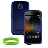 VanGoddy Android Smartphone Accessories Blue Hard Shell 2 Piece Snap On Case for All Models of Samsung Galaxy Nexus ( i9250, Nexus S, Unlocked, Verizon Wireless, ect ) + VanGoddy Trademarked Live * Laugh * Love Wrist Band!!!