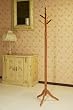Oak Finish Wood Hall Tree Style Coat Hat Rack Stand