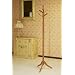 Oak Finish Wood Hall Tree Style Coat Hat Rack Stand