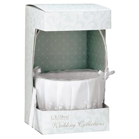 CR Gibson White Flower Girl Basket Wedding Accessory