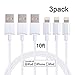 Xcords(TM) 3Pcs 10FT iPhone Charging Cable Data/Sync Cable Charger 8-Pin Lightning to USB Cable for Apple iPhone 6/ 6 Plus/ 6s/ 6s Plus /5/5s/5c iPad Mini/ Air