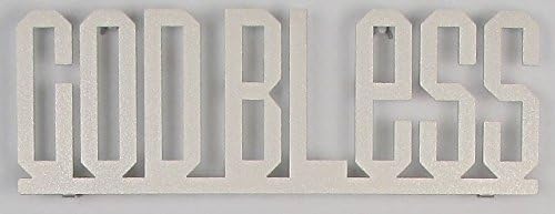 Metrotex Designs 27683 Lazer Cut Steel God Bless Wall Art Sign Nickel Metallic Fleck Finish