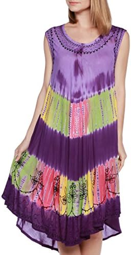 Resort Envy Women's Tie-Dye Tank Dress Purple OS (2031)