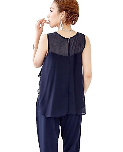 (ガール) GIRL 胸上 花柄 レース オールインワン レディース ノースリーブ 大きい サイズ パンツ フォーマル パーティ ドレス 成人式 結婚式 二次会 カジュアル 透け感 美ライン fu-025