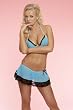 Chiffon Lace Triangle Bra and Skort G-Set by Magic Silk BlueBerry