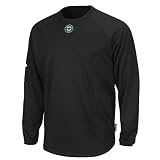 NHL Men's Minnesota Wild Long Sleeve Crew Neck Tech Fleece Pullover (Pro Black/Pro Black, Large)