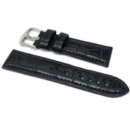 DaLuca OEM Style Alligator Watch Strap - Black  22mm