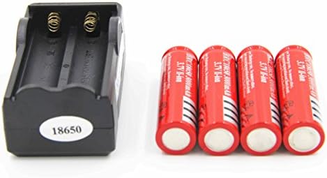 MegaShopping(TM) 4pcs 18650 3000mAh 3.7V Rechargeable Li-Ion Battery + Charger Combo