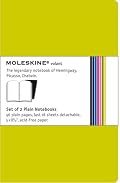 Moleskine Volant Notebook Plain, Green Large: Set of 2
