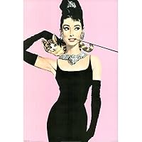 Breakfast at Tiffany's Movie, Audrey Hepburn as Holly Golightly, Pink, Poster Print