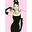 Breakfast at Tiffany's Movie, Audrey Hepburn as Holly Golightly, Pink, Poster Print - 24x36