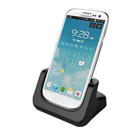 RND Dock for Samsung Galaxy S III (3) with Audio Out and Dock mode (compatible without or with a slim-fit case)