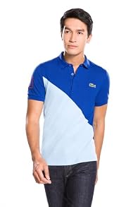 Short Sleeve Diagonal Color Block Polo Shirt
