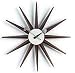 George Nelson Clocks Classic Wooden Sunburst Clock, Walnut