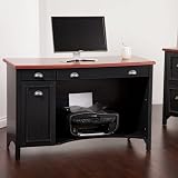 Bush Furniture Stanford 48 W Wood Computer Desk in Antique Black