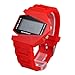 Plane Style Digital Display LED Silicone Wrist Watch Single Red