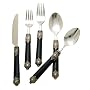 Hampton Forge San Remo 20-Piece Flatware Set with Black Handles, Service for 4