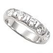 Sterling Silver Ring - Round Clear CZ - 8mm x 2mm - Sizes 5-9