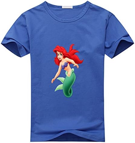 HanjieO Custom Women's Plus Size The Little Mermaid Painting Birthday T shirt Large Blue