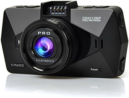 E-PRANCE EP503 Full HD 2304*1296P Car Camera Recorder 170 Degree Wide Angle Lens WDR Night Version G-Sensor HDMI 16GB Card Included