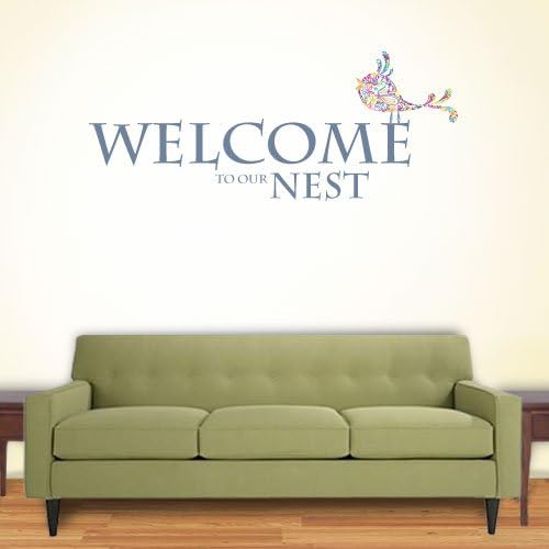 WQL000031 Welcome To Our Nest 72 Inch Quote Vinyl Wall Graphic Decal Sticker