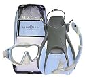 Aqua Lung Sport U.S. Divers Diva LX Mask, Island Dry Snorkel, Trek Travel Fins & Bag