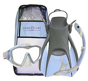 US Divers Travelers Diva LX Womens Dry Snorkel Set Small - Womens 6-9 Powder ...