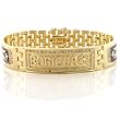 Gold Plated Brass Bracelets with Clear CZ - Boricua ,7 Inches