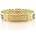 Gold Plated Brass Bracelets with Clear CZ - Boricua ,7 Inches