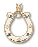 Indianapolis Colts 5/8 Horseshoe Pendant with Alternating Sapphires and Diamonds - 14KT Gold Jewelry