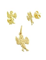 18 Karat Gold Plated Earrings and Pendant Set