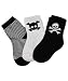 Rising Star Boys Skull Socks 3-Pack (6-18M) - white/black, 12-18mos.