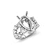 1Ct Antique Heart & Pear Diamond Engagement Ring Setting, F - G Color, VS1 - VS2 Clarity