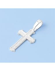 Sterling Silver Christian Cross Savior Love Pendant Cute Charm Pure 925 New 21mm with 1mm Snake Chain