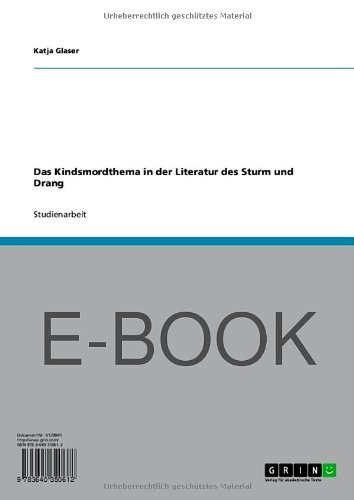 Das Kindsmordthema in der Literatur des Sturm und Drang (German Edition)