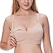 Gratlin Women's Full Cup Lightly Padded Wirefree Maternity Breastfeeding Nursing Bra Beige 40DD