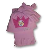 Girl's Disney Princess Fleece Hat, Scarf and Gloves - 3 Piece Set (3-6)