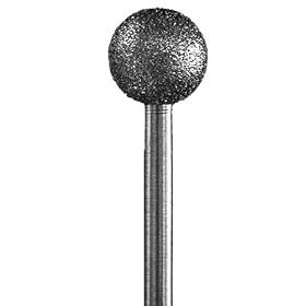 B100 - 150 Grit Diamond Bur (Made In USA) - Round Ball - Approx Head Diameter 10mm - 1/8