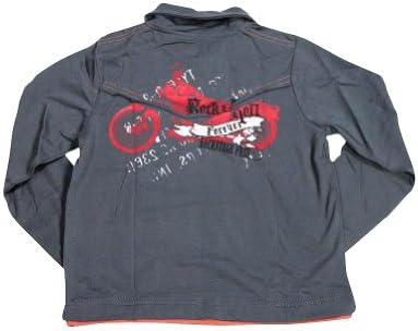 Wild Mango - Little Boys Moto Club Long Sleeve Polo Tee Shirt, Charcoal 32077-7