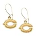 14K Yellow Chicago Bears NFL Logo Dangle Earrings