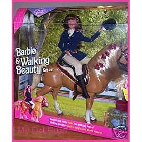 1998 Riding Club Barbie Doll and Walking Beauty Horse Gift Set by Barbie