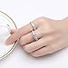 Bamoer Set of 2 18K White Gold Plated Princess Cut Big Round Cubic Zirconia 3 Stone Engagement Wedding Ring Set for Her Women Girls Sizes 6 to 9