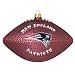 New England Patriots 3 Glass Baseball Holiday Tree Ornament - NFL Football