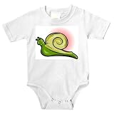 Onesie with shell, green, crawling, smiling, snail