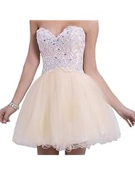 Crystal Sweetheart Polyester/Spandex/Tulle Elasticized   Waistline Short Club Dress/Homecoming Dress/Midi Dress 
