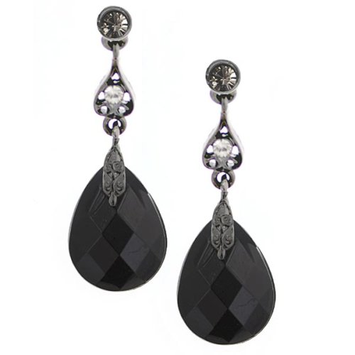 41aYd06O8CL Spring Jet Black Delicate Teardrop Earrings